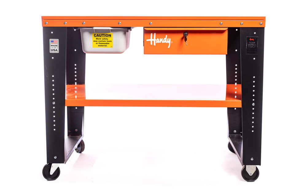 Klutch Heavy-Duty Tear Down Table Workbench w/ Drain + Integrated Parts  Washer